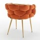 preview thumbnail 5 of 3, Velvet Accent Chair - Orange