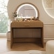 preview thumbnail 14 of 22, 39" Makeup Vanity Desk Bedroom Dressing Table with Curved Touch LED Light Makeup Mirror