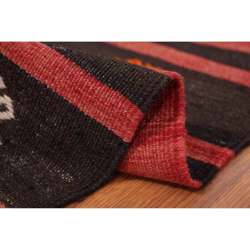 Hand Woven Oriental 100% Wool Carpet Southwestern Tribal Multi-Colored Kilim Area Rug - 9' 10'' X 6' 4''