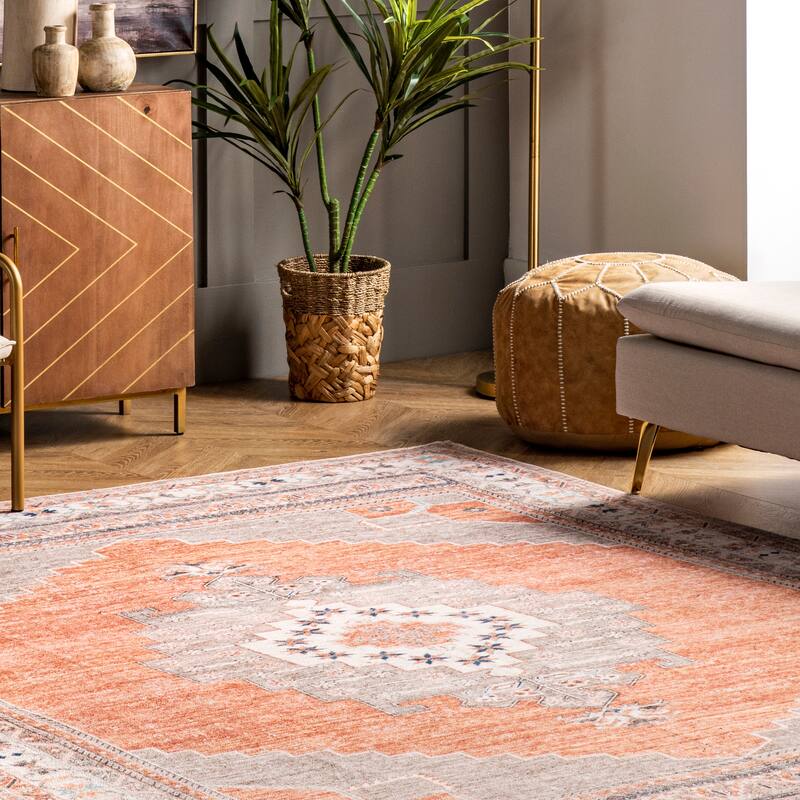 Nuloom Alicia SpinClean Machine Washable Medallion Area Rug