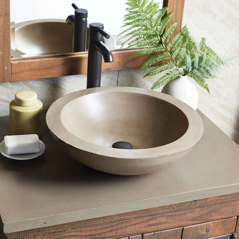 Morro 17-inch NativeStone Vessel Bathroom Sink - 17" x 5"