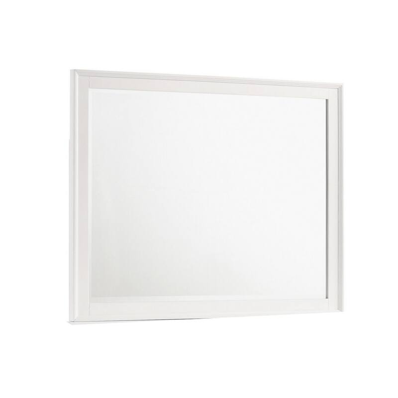 Zavi 32 x 40 Dresser Mirror, Rectangular Shape, Tempered Glass, White
