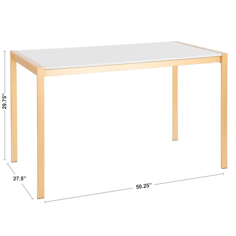 Fuji Contemporary-Glam Gold Dining Table - N/A