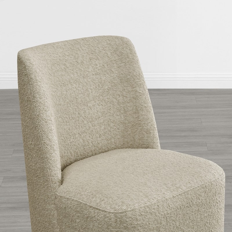 Brian Modern Dining Chairs with Casters&Wood Base Set of 2