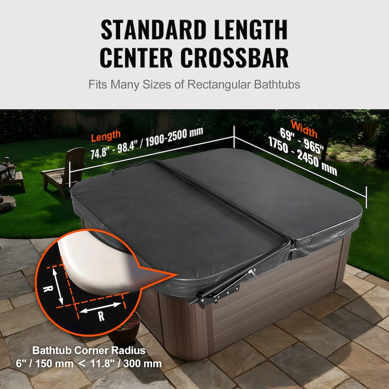 Hot Tub Cover Lift, Spa Cover Lift, Hydraulic, Width 69" - 96.5" Adjustable, Installed on Both Sides at the Top