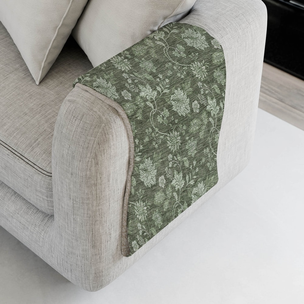 Premium Machine Washable Traditional Floral Sherpa Throw Blanket