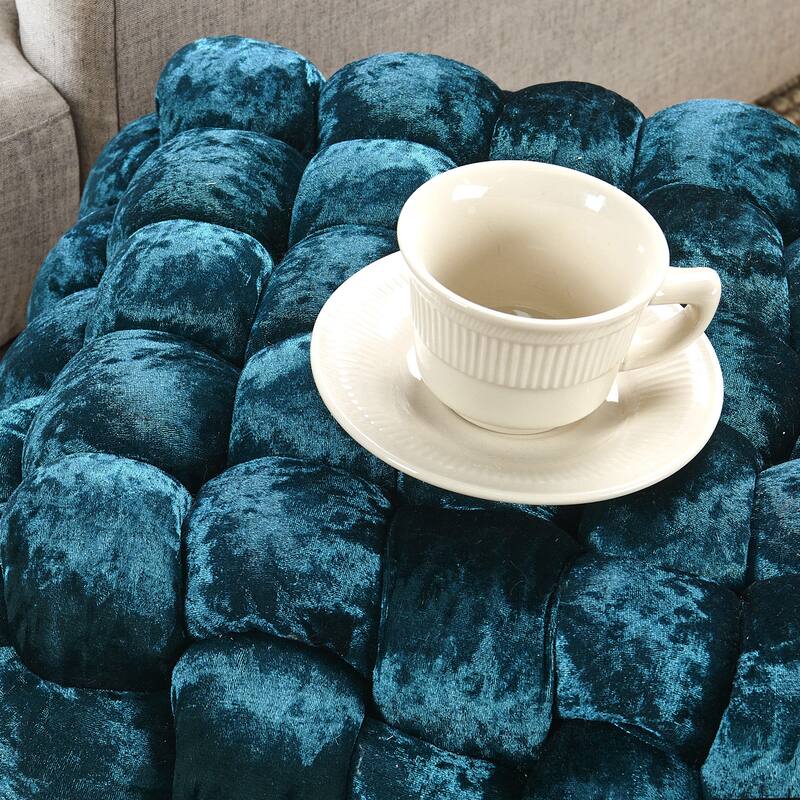 Home Soft Things Crushed Velvet Pouf Stool Ottoman