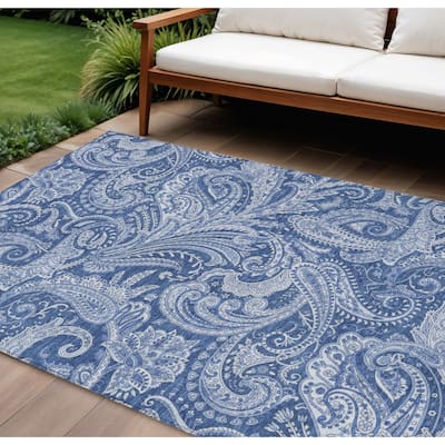 HomeRoots Paisley Transitional Rectangle Outdoor Rug