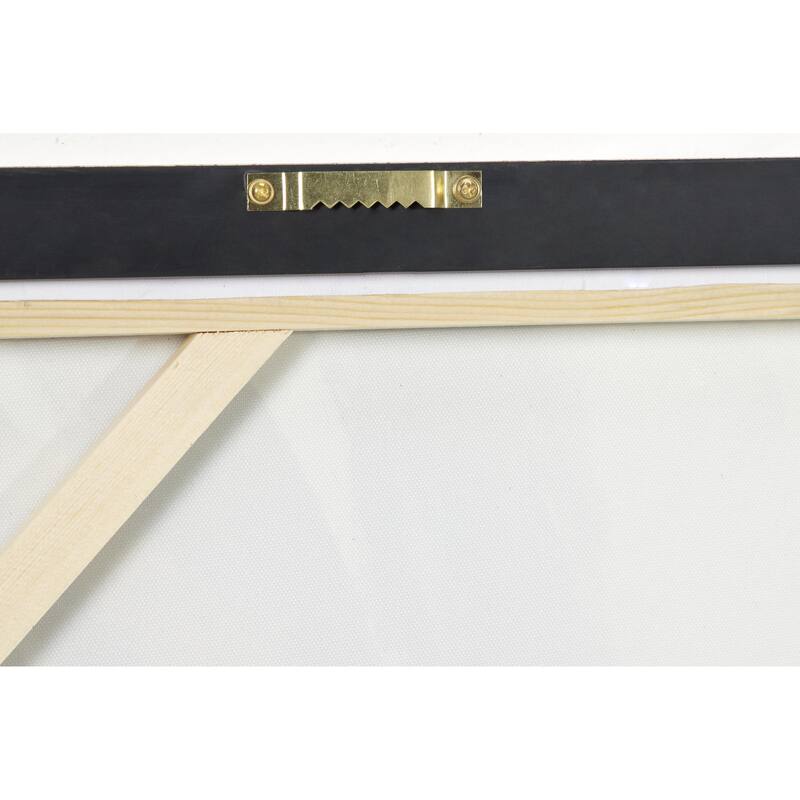 CosmoLiving by Cosmopolitan Gold Canvas Abstract Living Room Framed Wall Art with Gold Frame