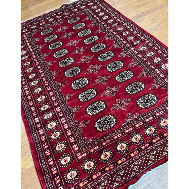 HERAT ORIENTAL Hand-Knotted Bokhara Wool Area Rug (4'2 x 6'1) - 4'2 x 6'1