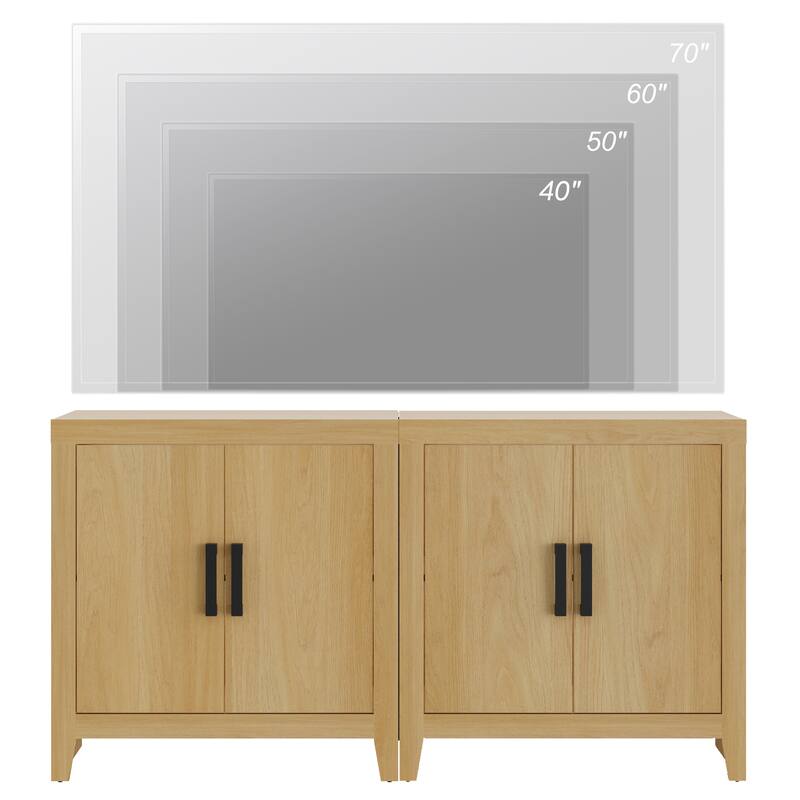 WAMPAT Farmhouse Buffet Cabinet with Door, Kitchen Sideboard for Dining & Living Room