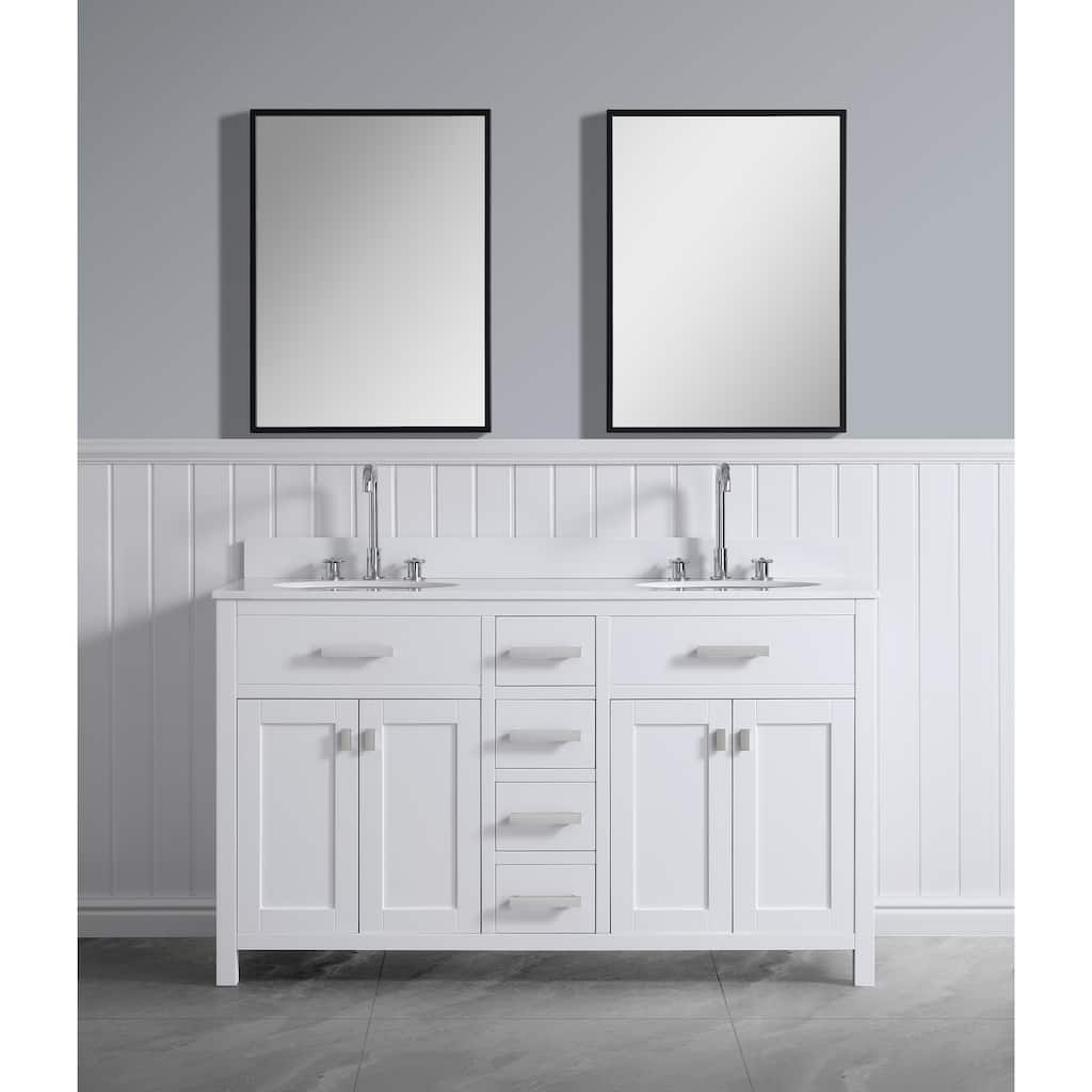 London 60" Double Sink Vanity Base Only