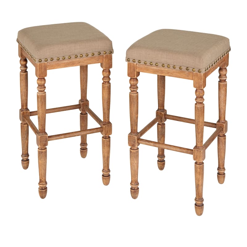 Lifestorey Grafton 30-inch Turned Leg Stools (Set of 2)