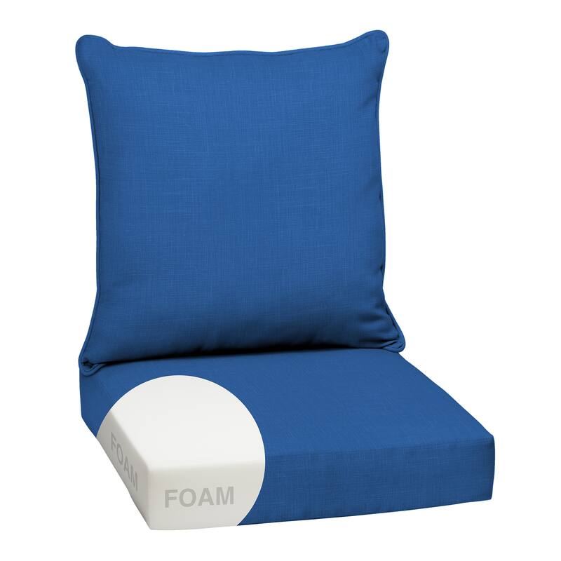 ARDEN Outdoor Foam Deep Seat Cushion Set, 24 in x 24 in - Cobalt Blue Texture
