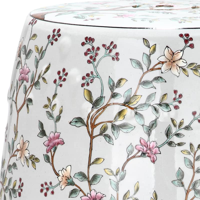 SAFAVIEH Paradise Soini Sanctuary Off-White Ceramic Decorative Garden Stool