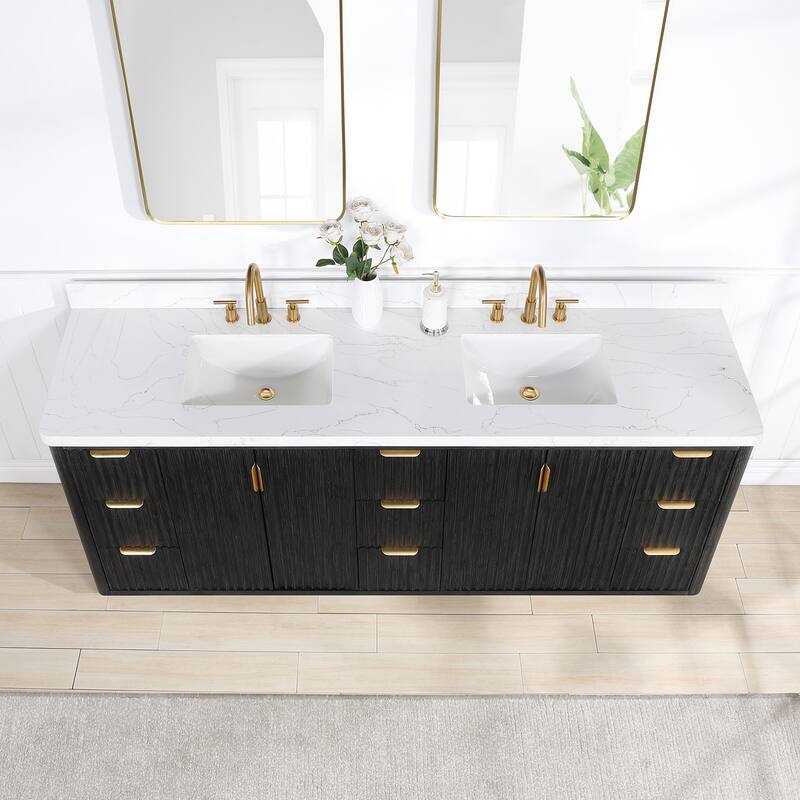 Cadiz Bath Vanity with Composite Stone Top and Mirror
