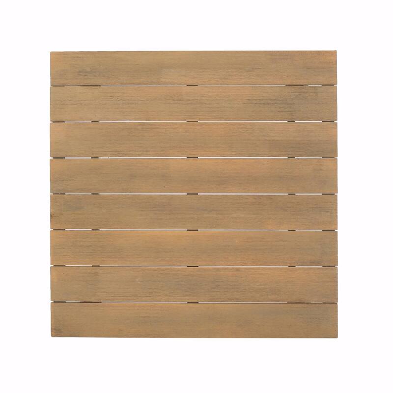 Mid-Century Modern Outdoor Sectional Sofa with Faux Wood Accents