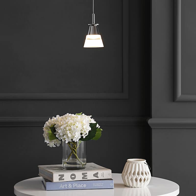 Orion 5" 1-Light Adjustable Metal Integrated LED Pendant, Chrome by JONATHAN Y