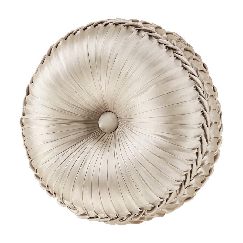 J. Queen New York Pecora Tufted Round Decorative Throw Pillow