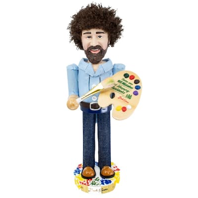 Kurt Adler 10-Inch Bob Ross with Palette Nutcracker