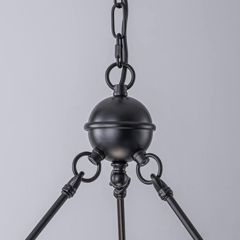 Vintage Chandelier 6-Light Classic Pendant Fixture with White Shades for Elegant Interior Lighting