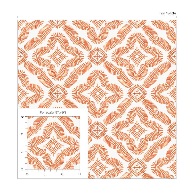 Seabrook Designs Talia Botanical Medallion Unpasted Wallpaper