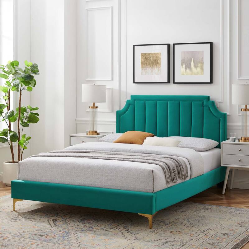 Sienna Performance Velvet Queen Platform Bed