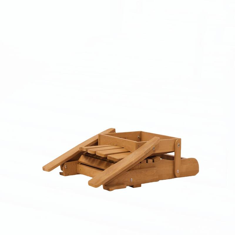 Outdoor Wooden Folding Adirondack Chair with Retractable Ottoman