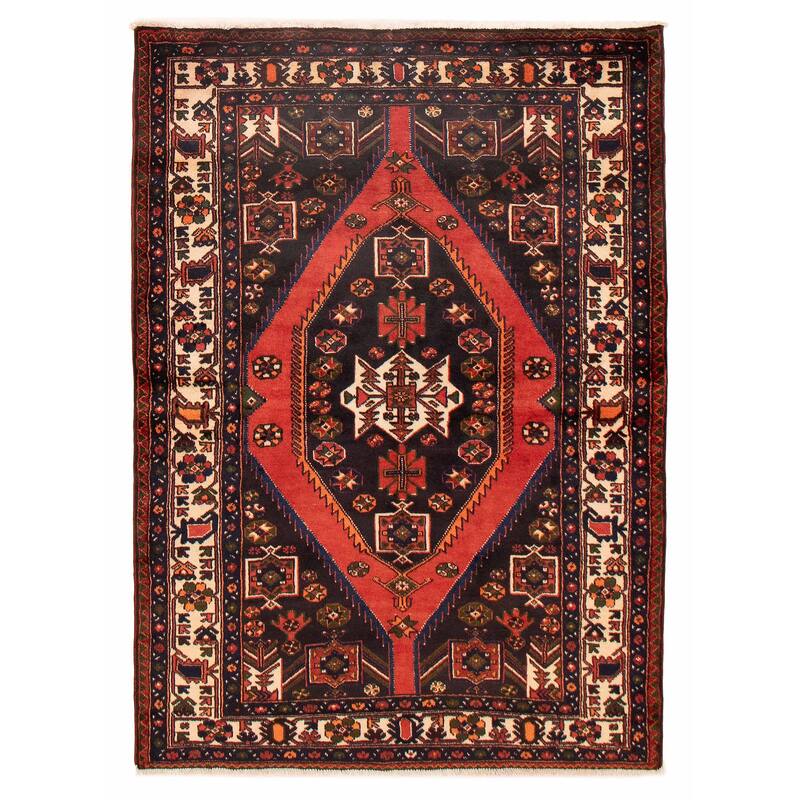 ECARPETGALLERY Hand-knotted Anadol Black, Red Wool Rug - 4'9 x 6'8 - Black/ Red - 4'9 x 6'8
