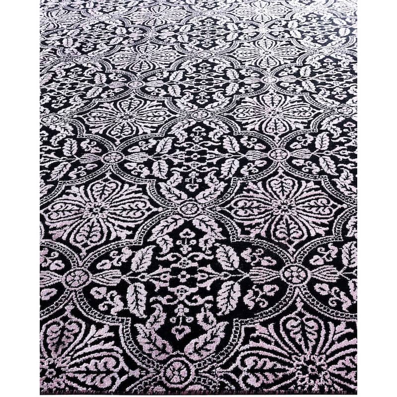 Ikat One-of-a-Kind Hand-Knotted Area Rug, Blue - 9' 3" x 12' 1"