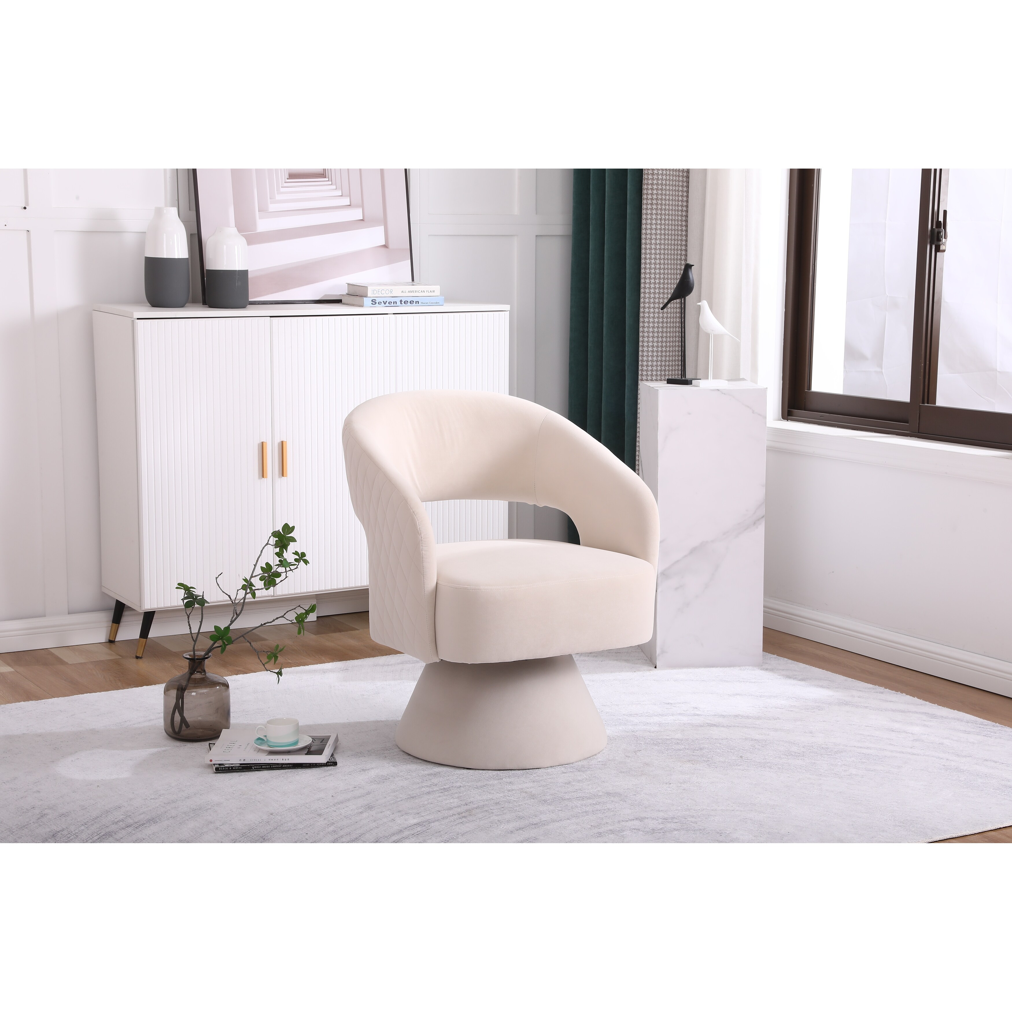 Swivel round hotsell barrel chair