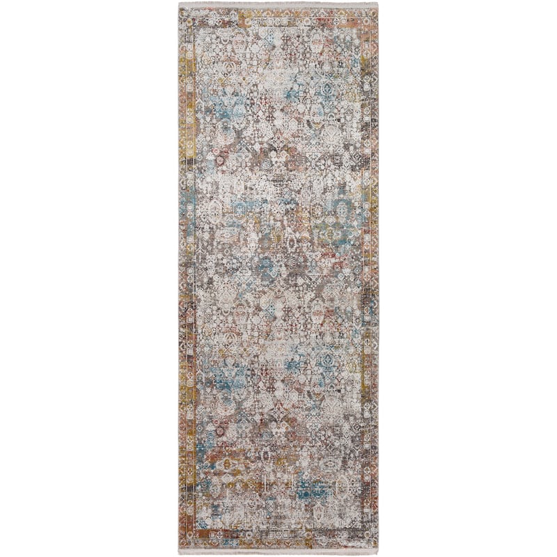 Layle Vintage Medallion Area Rug - 3' x 8' - Teal