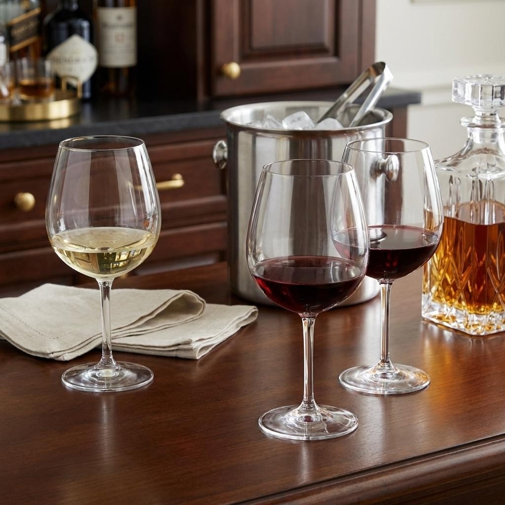 HomeRoots Set of Four Clear Tritan Plastic Stemmed All Purpose Wine Glass