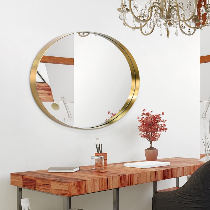 Ultra Stainless Steel Oval Wall Mirror- 24"x36"
