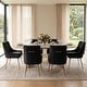 preview thumbnail 28 of 106, SEYNAR Modern Dining Chairs Set of 6, Velvet Accent Chair Tufted Back Armless Chair with Back Pull Black