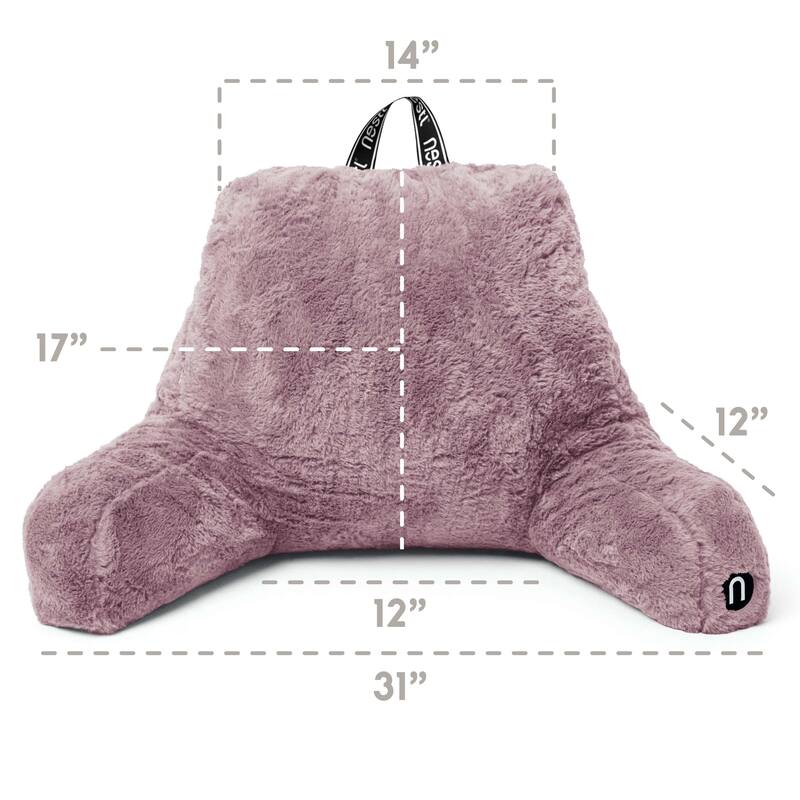 Emperyan Fur Reading Pillows for Sitting in Bed Adult & Kids, Sit Up Back Support Pillow for Bed Rest