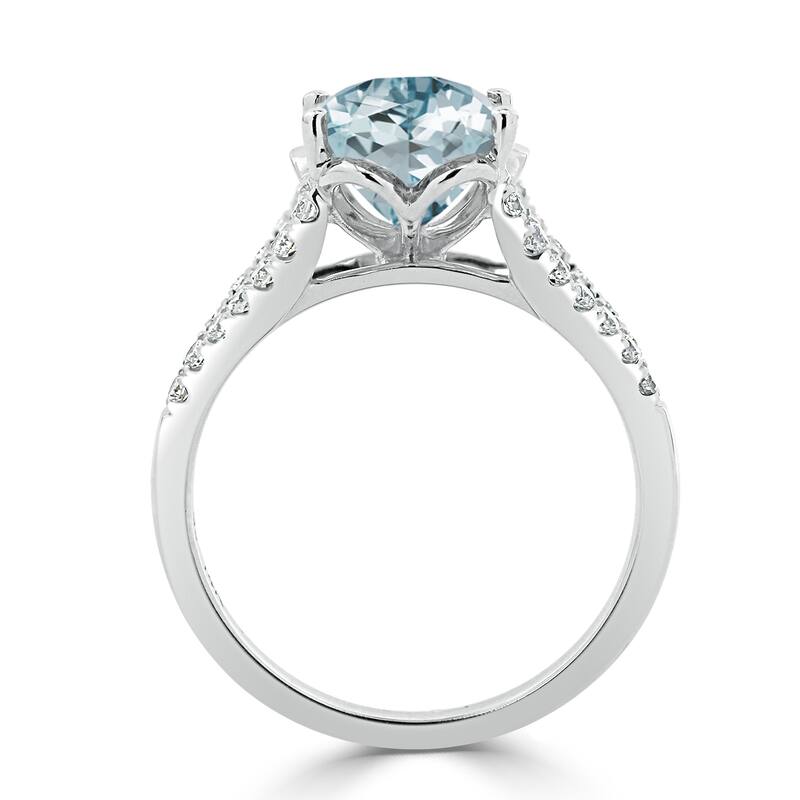 Auriya 2ct Fancy Oval Aquamarine and Diamond Engagement Ring 1/3cttw 14k Gold