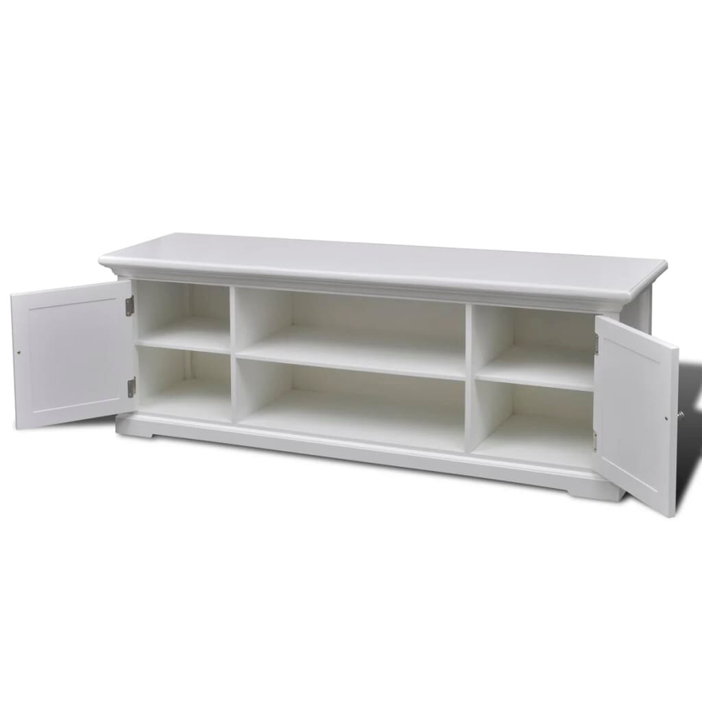 vidaXL Modern Large White Wooden TV Stand Cabinet Home Storage Entertainment Center