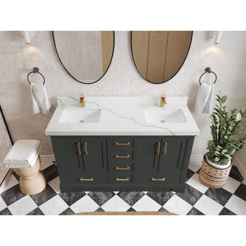 Willow Collections 60 in. W x 22 in. D Charlotte Double Sink Bathroom Vanity with Countertop