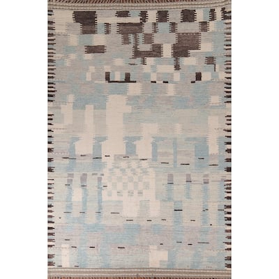 Moroccan Abstract Area Rug Handmade Multi-Color Wool Carpet - 8'10" x 12'0"