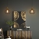 preview thumbnail 4 of 11, Alisar Modern Farmhouse Black Lantern Metal Kitchen Island Wire Pendant - D10" x H73"