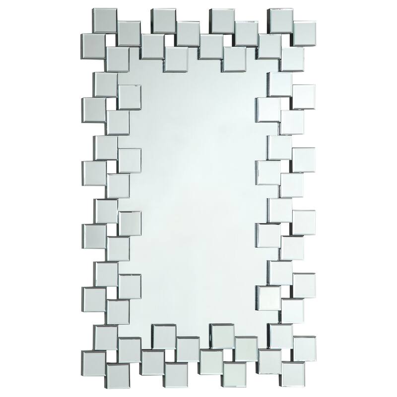 Pamela 32 x 47 Inch Rectangular Frameless Wall Mirror Silver - Mirror