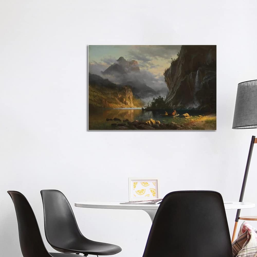 iCanvas "Indians spear fishing, 1862 " by Albert Bierstadt Canvas Print