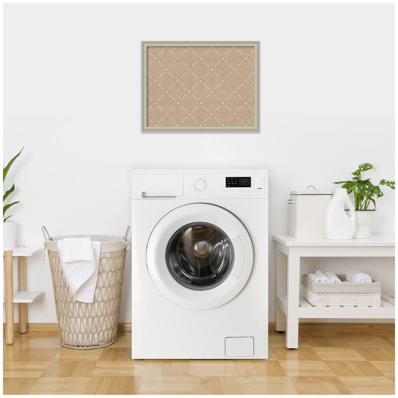 Kate and Laurel Pinboard Beige Lattice Pattern