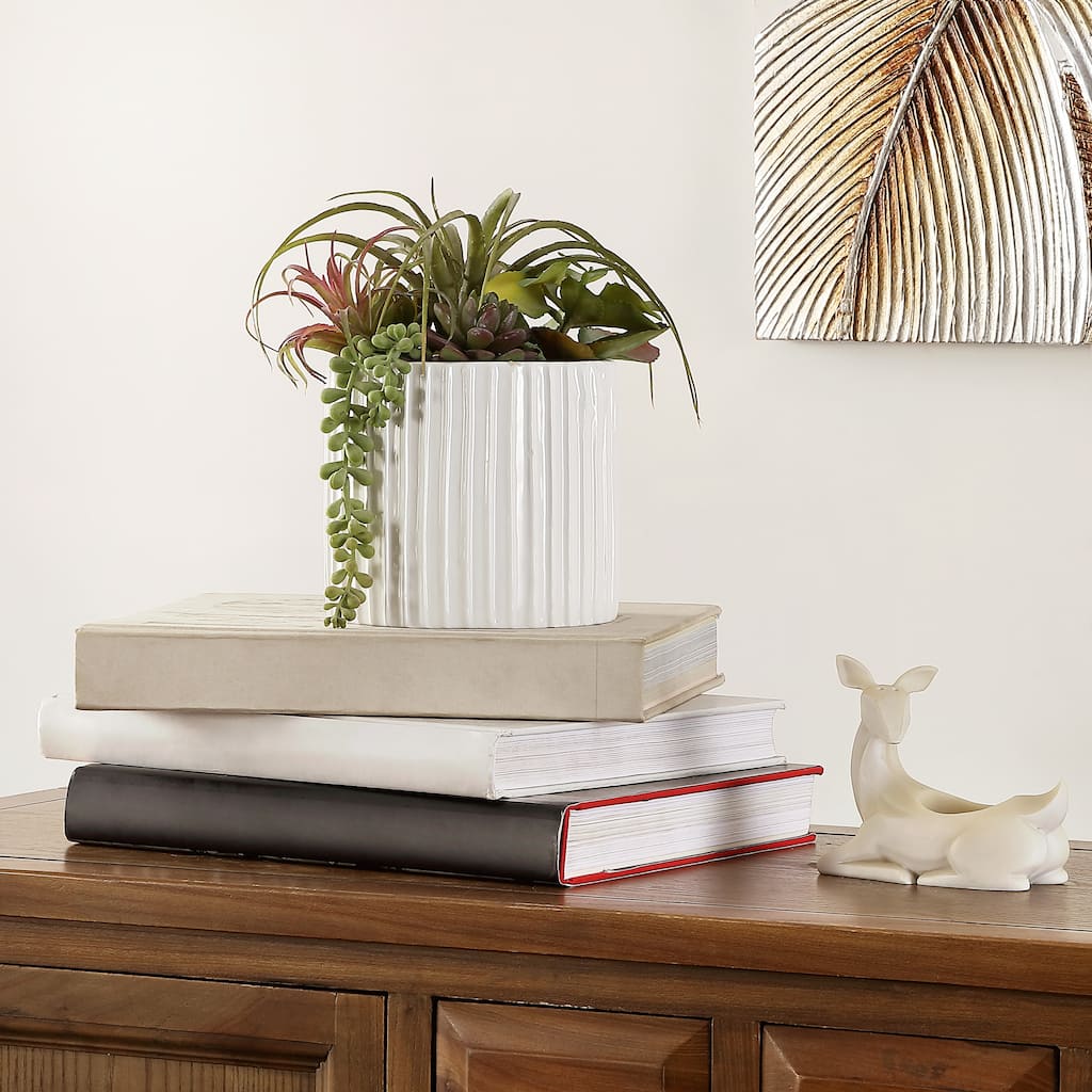 SAFAVIEH Sanjukta Faux Decorative Mixed Succulent Potted Artificial Plant - 9.1" W x 7.5" L x 9.5" H - 9Wx7Dx9H