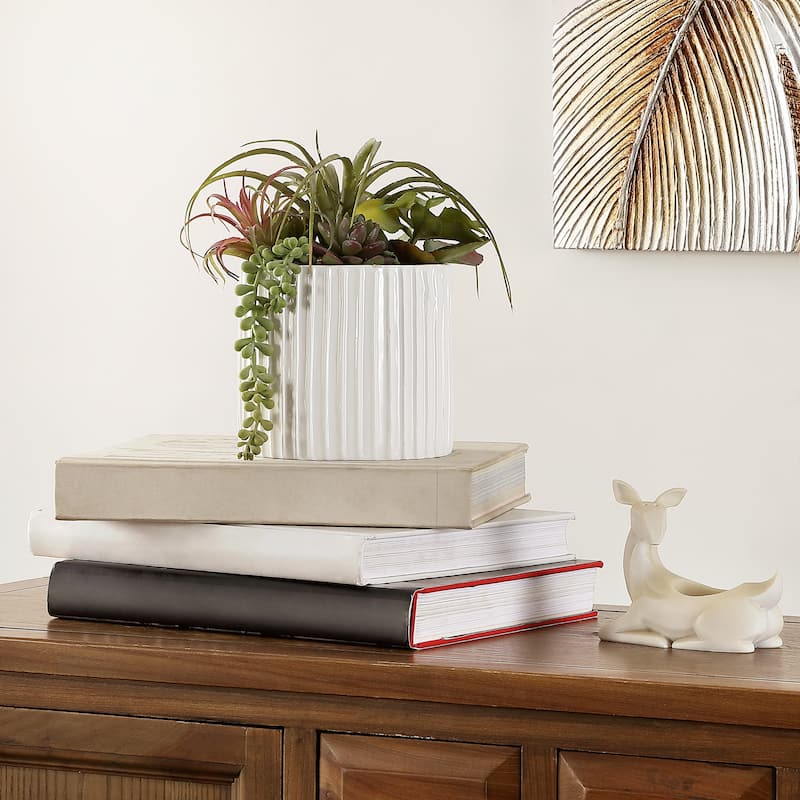 SAFAVIEH Sanjukta Faux Decorative Mixed Succulent Potted Artificial Plant - 9.1" W x 7.5" L x 9.5" H - 9Wx7Dx9H