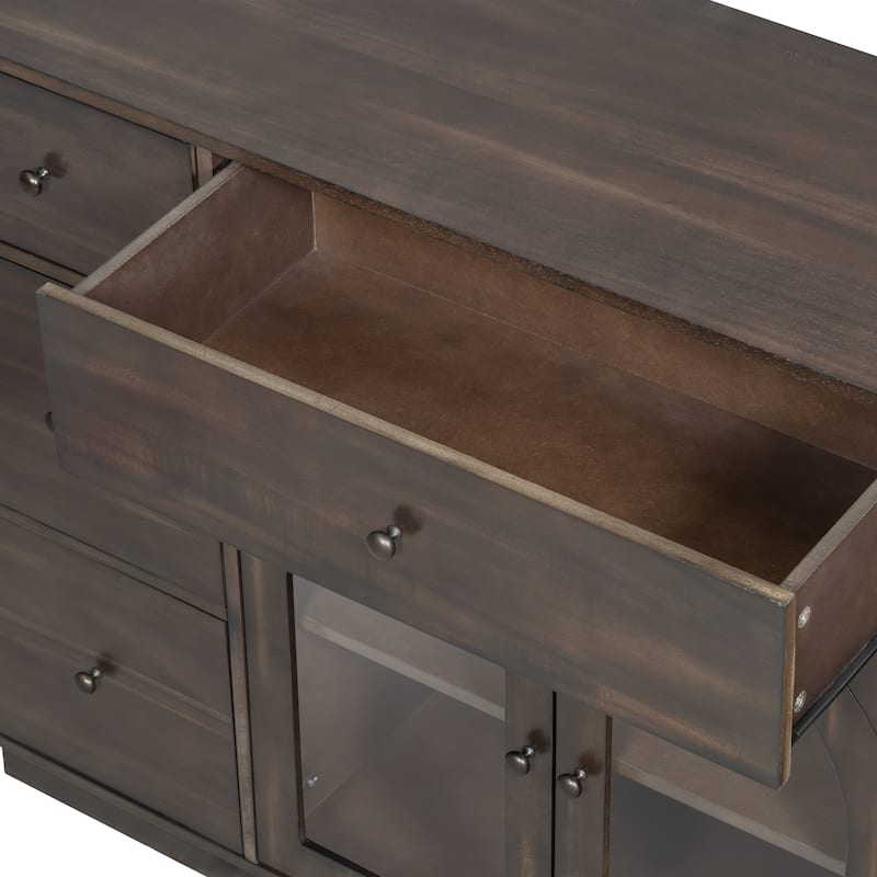 Christopher Knight Home - Arlo Cabinet with Storage for Living and Dining Room Entrance, Large Size with 2 Doors and 7 Drawers