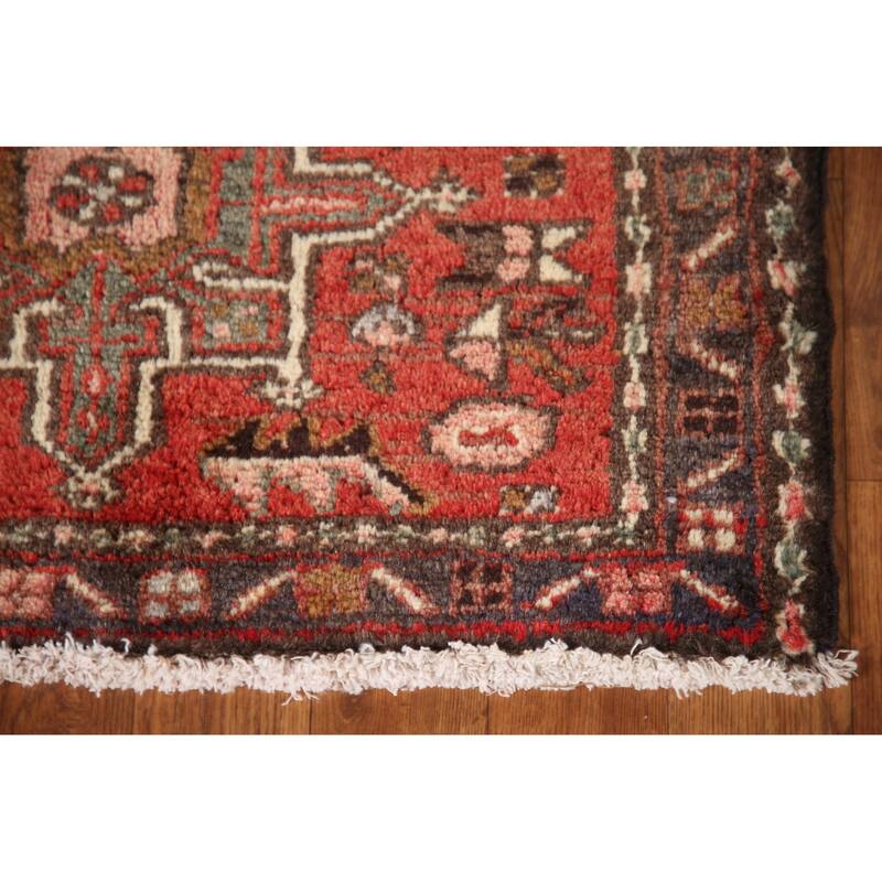 Vegetable Dye Gharajeh Persian Vintage Runner Rug Handmade Wool Carpet - 2'3"x 10'3"