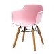 preview thumbnail 4 of 4, Lyna 16 Inch Kids Side Chair with Solid Back, Set of 4, Arms, Angled Wood Base, Pink