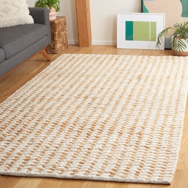 SAFAVIEH Handmade Natural Fiber Vanuschka Farmhouse Jute & Wool Rug